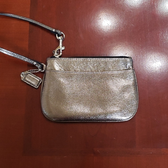 Coach Bronze Metallic Wristlet